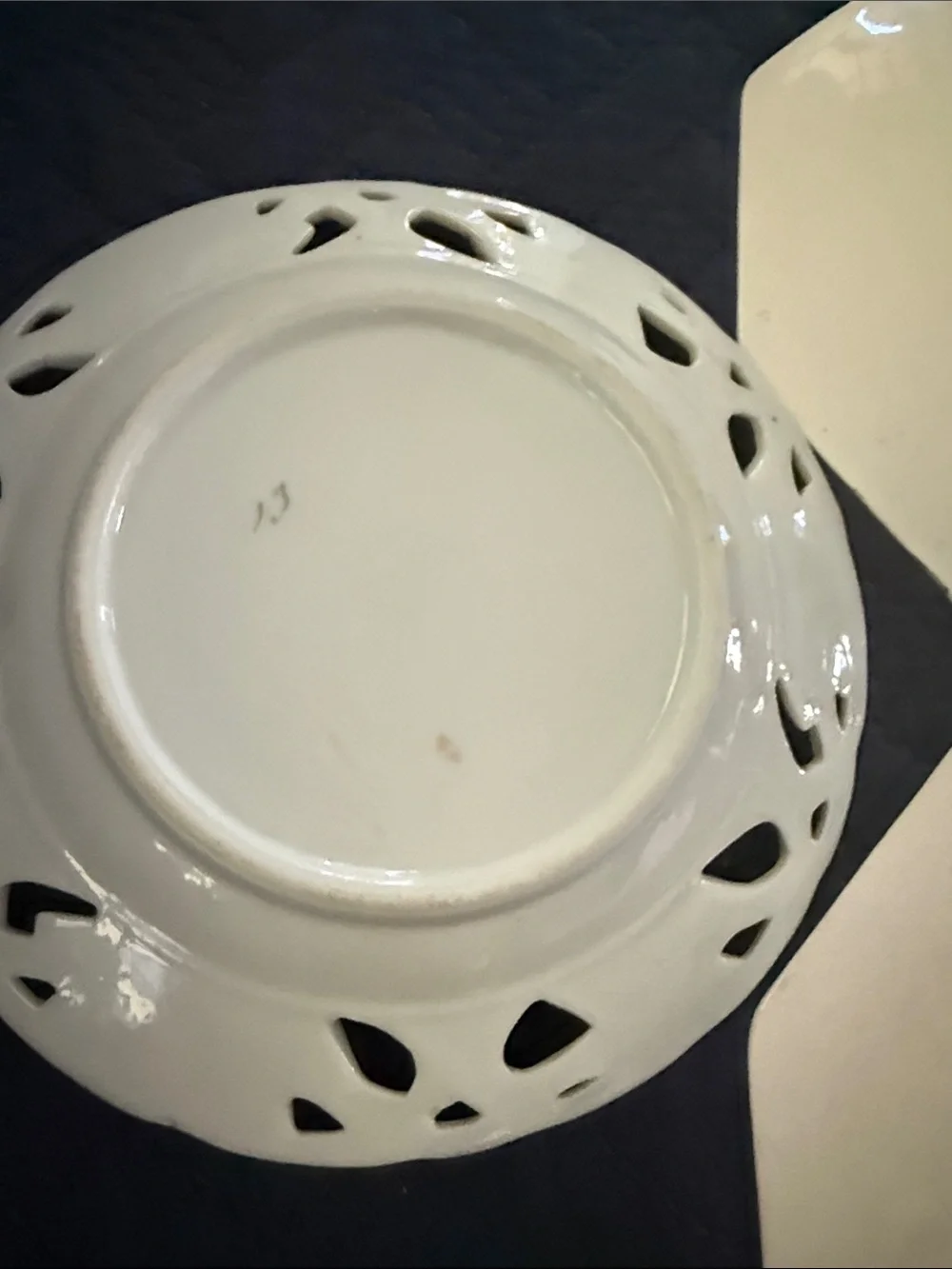 Random Set of Floral Ceramic Dessert Plates in Pastel Blue and White